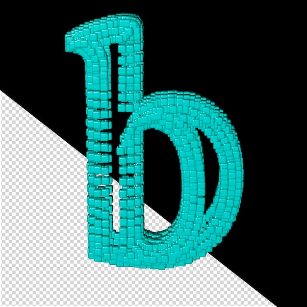 3d symbol made of menthol cubes letter b