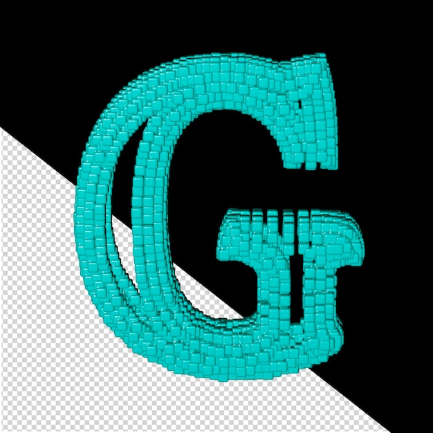 PSD 3d symbol made of menthol cubes letter g