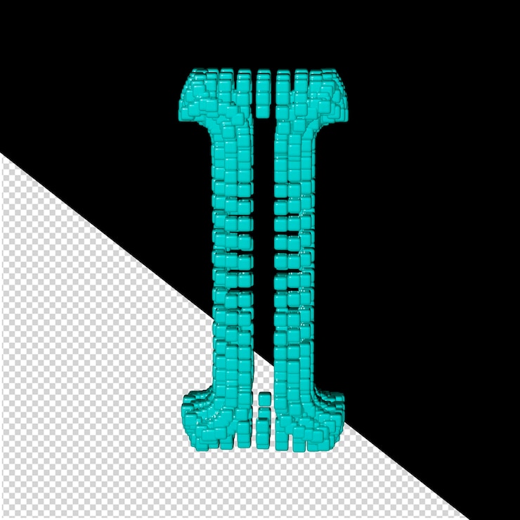 PSD 3d symbol made of menthol cubes letter i