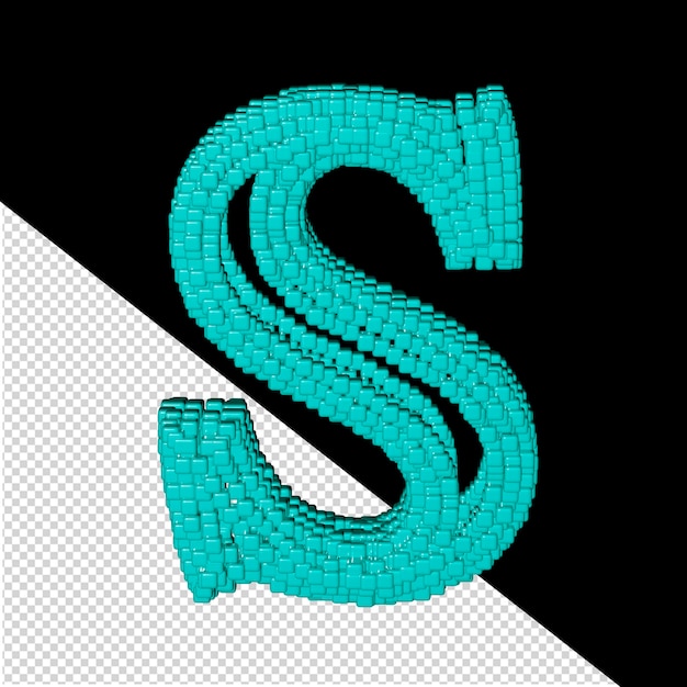 3d symbol made of menthol cubes letter s