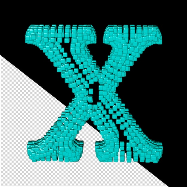 3d symbol made of menthol cubes letter x