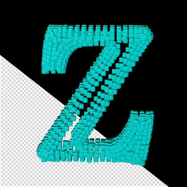 PSD 3d symbol made of menthol cubes letter z