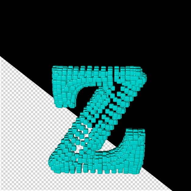 PSD 3d symbol made of menthol cubes letter z