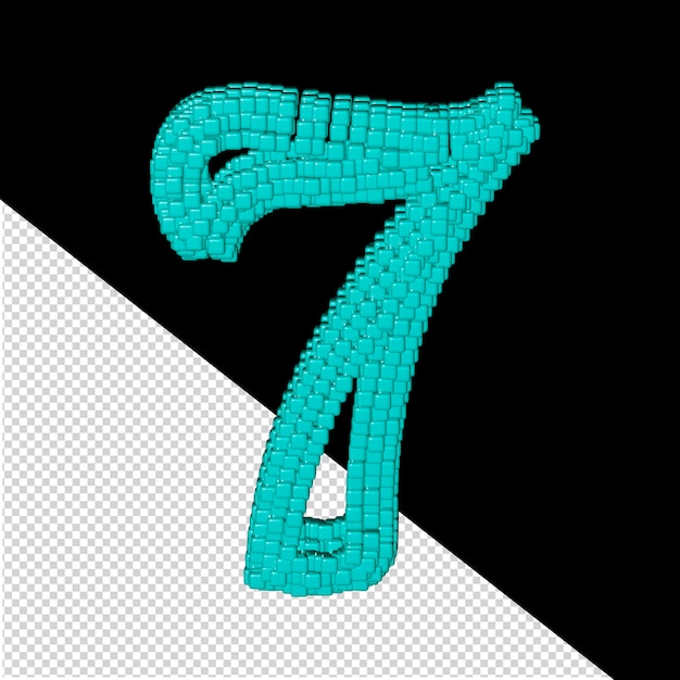 PSD 3d symbol made of menthol cubes number 7