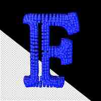 PSD 青い立方体文字 f で作られた 3 d シンボル