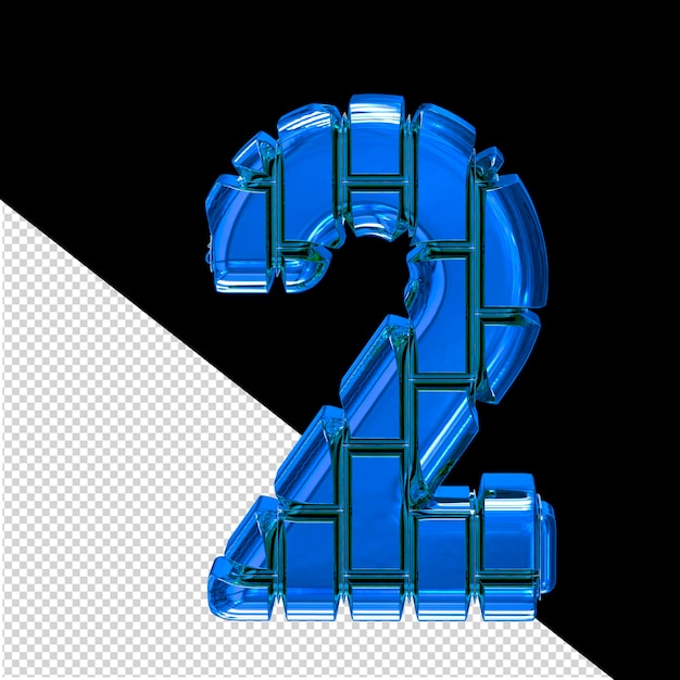 PSD 3d символ из синих вертикальных кирпичей № 2