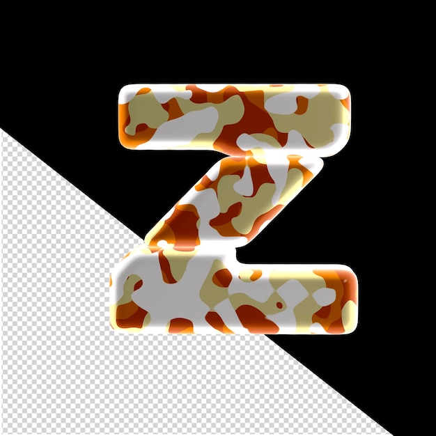 色の斑点文字zで作られた3dシンボル