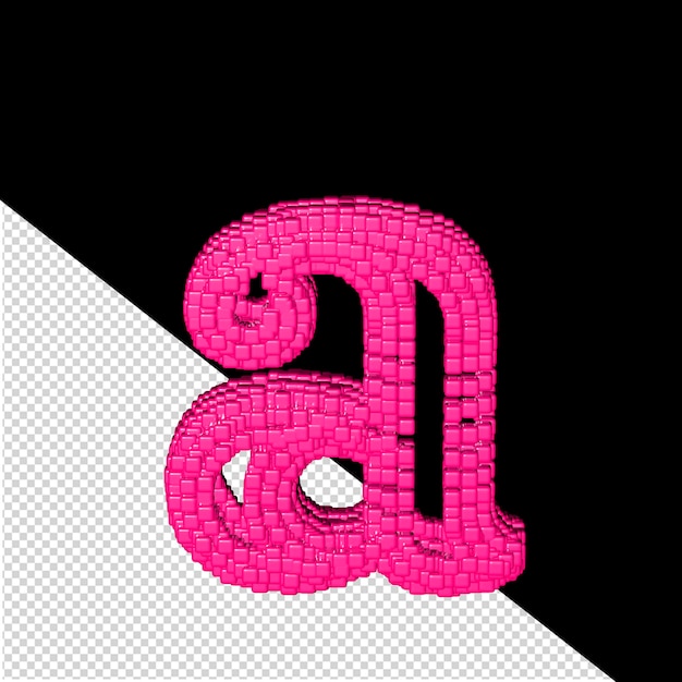 핑크 큐브 문자 A로 만든 3d 기호