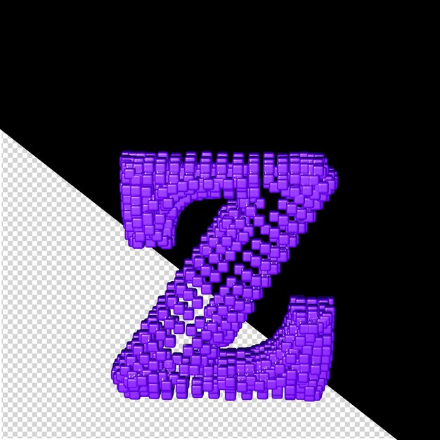 紫色の立方体文字 z で作られた 3 d シンボル