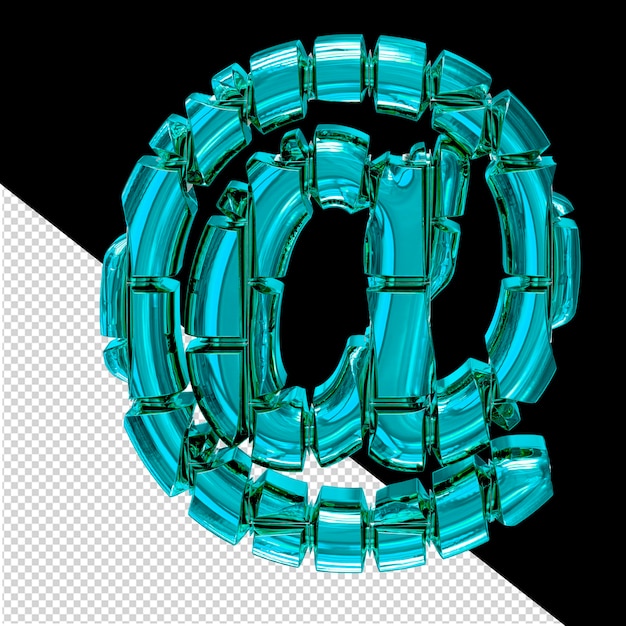 PSD ターコイズ色の垂直レンガで作られた 3 d シンボル