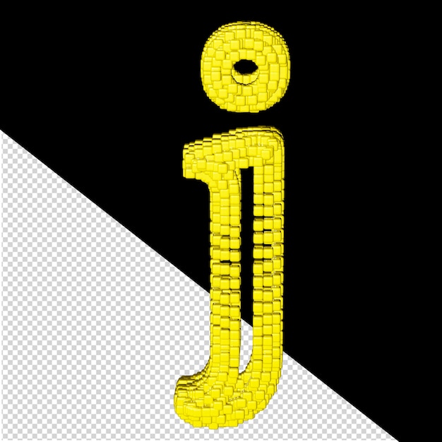 PSD 3d символ из желтых кубиков буква j