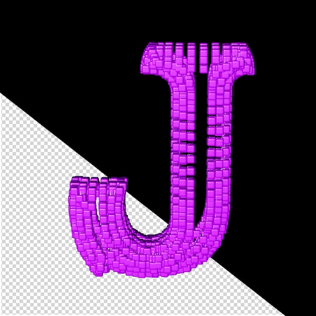 PSD simbolo 3d fatto di cubi viola lettera j