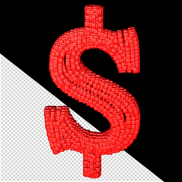 PSD 3d symbol made of red cubes