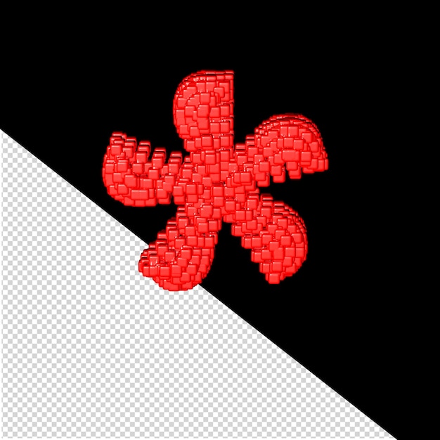 PSD 3d symbol made of red cubes