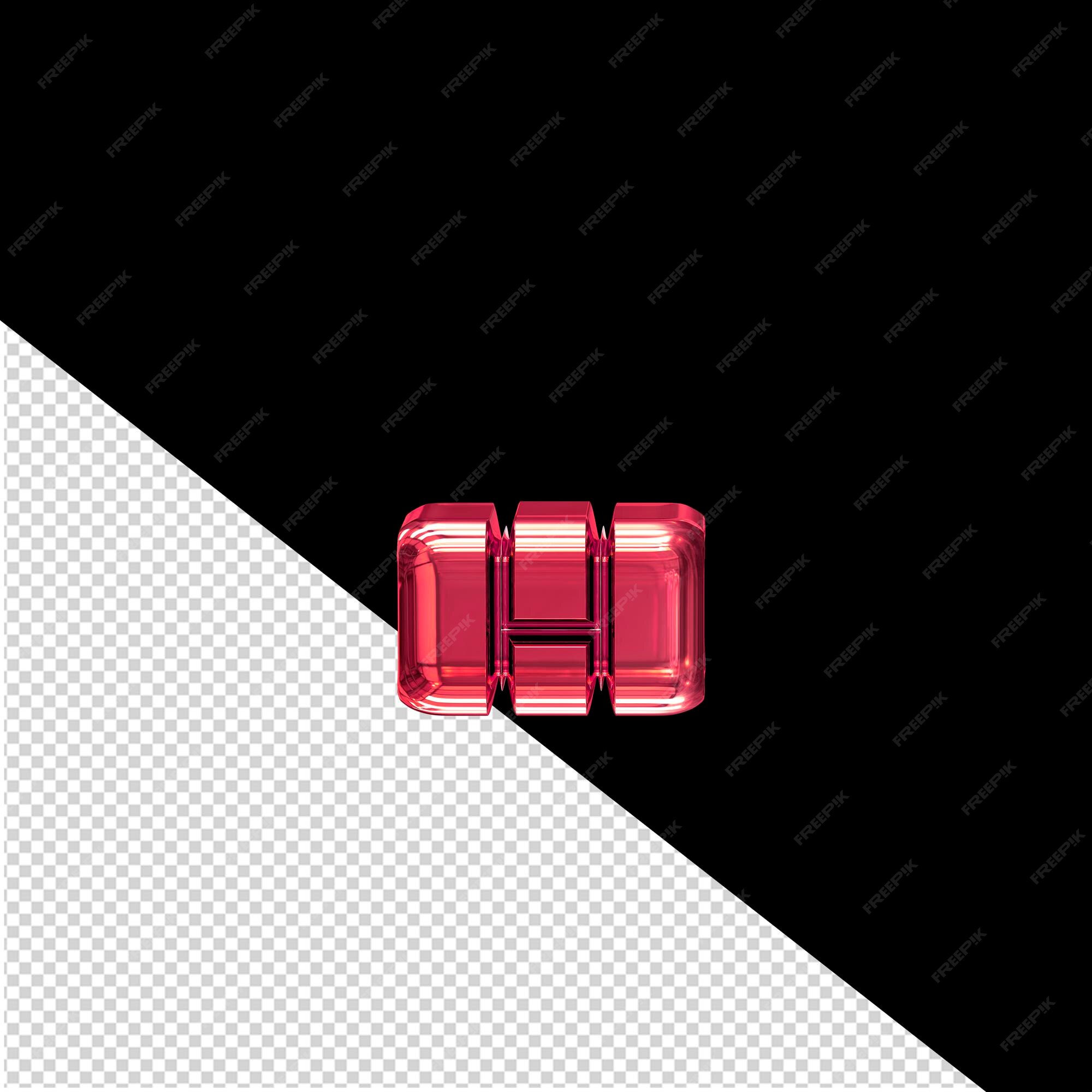 Premium PSD  3d symbol made of red vertical bricks