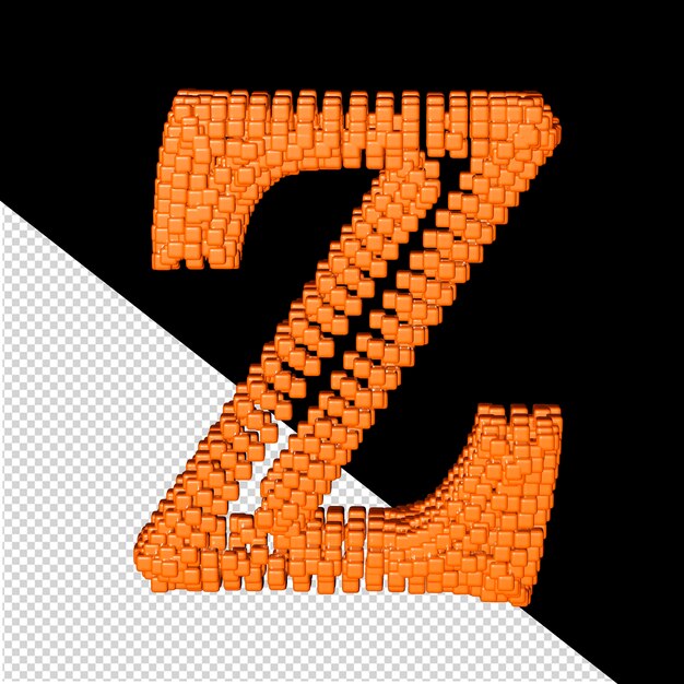 PSD 3d symbol made of redheaded cubes letter z