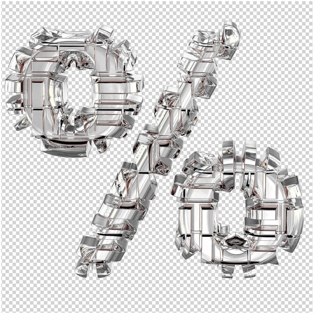 PSD 3d symbol made of transformed silver