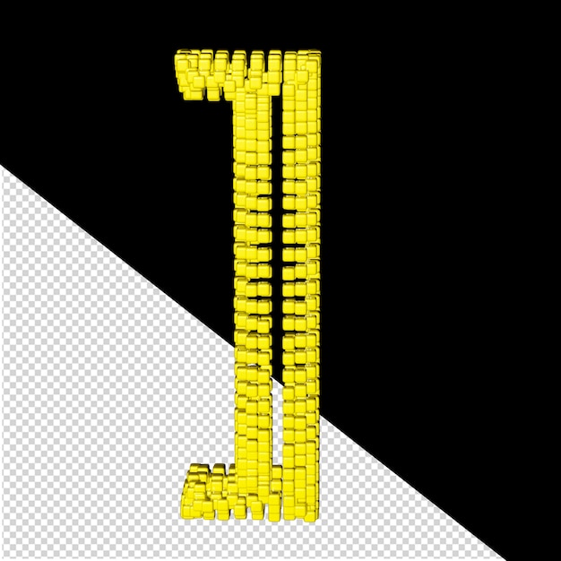 Simbolo 3d fatto di cubi gialli