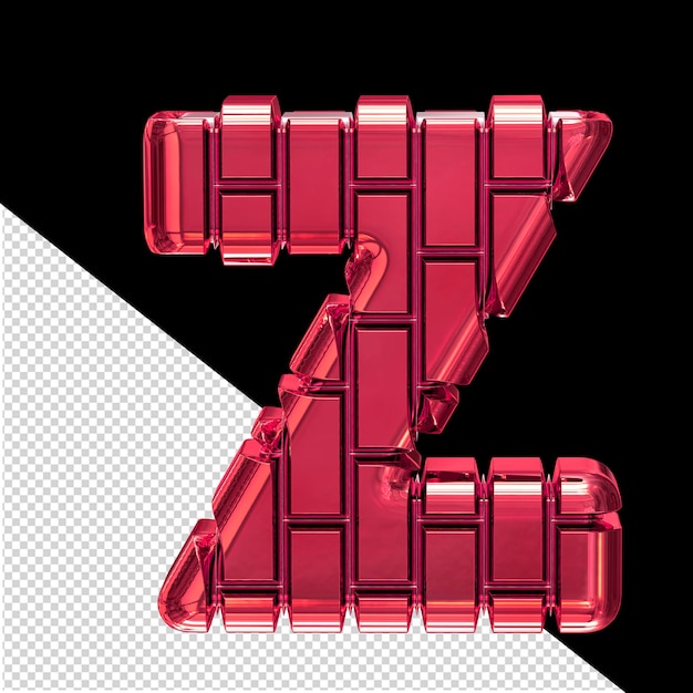 3d Symbol Wykonany Z Czerwonych Cegieł Pionowych Litera Z