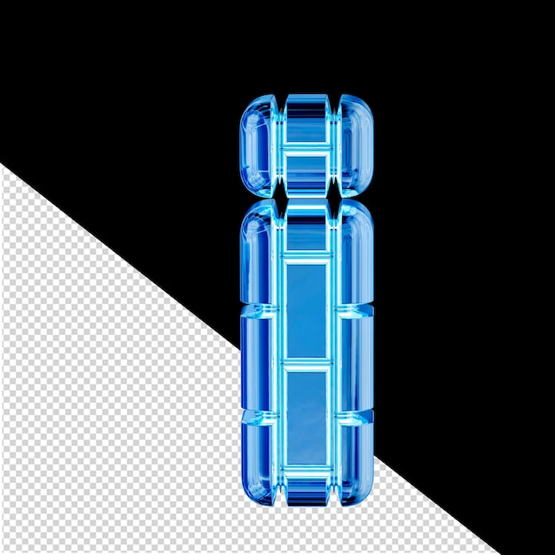3d Symbol Wykonany Z Niebieskiego Lodu Pionowych Cegieł Litera I