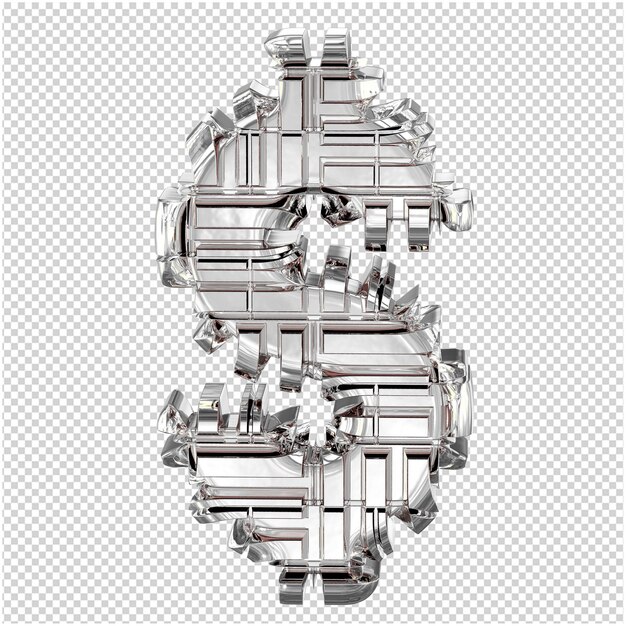 PSD 3d symbol wykonany z przetworzonego srebra