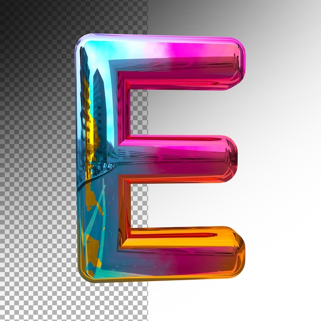 PSD 3d symbole e alfabet efekt kolorystyczny gradient premium psd