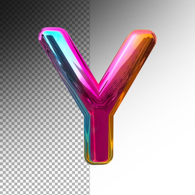 3d-symbolen y alfabet kleureffect verloop premium psd