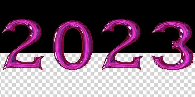 PSD 3d symbols of the new year 2023