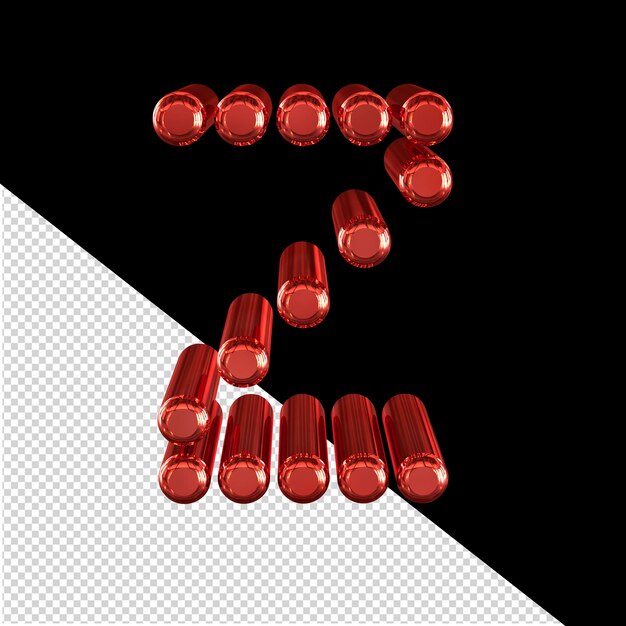 PSD 3d-symbool gemaakt van cilinders letter z