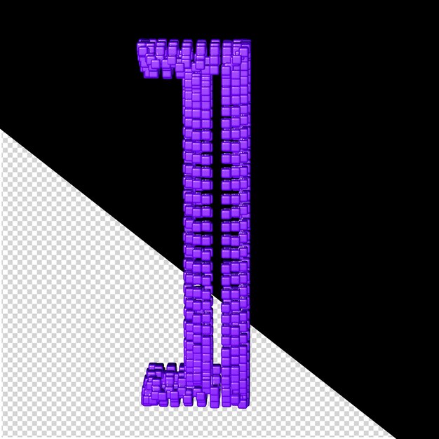 PSD 3d-symbool gemaakt van paarse kubussen