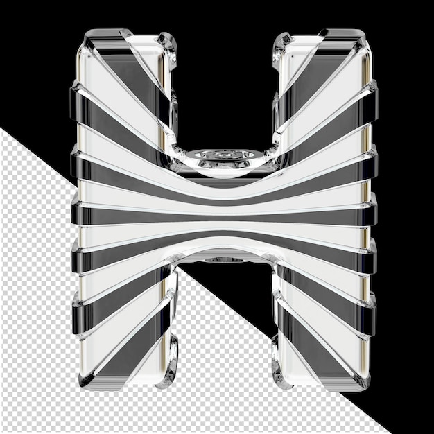 3d-symbool met een zebra kleurletter h