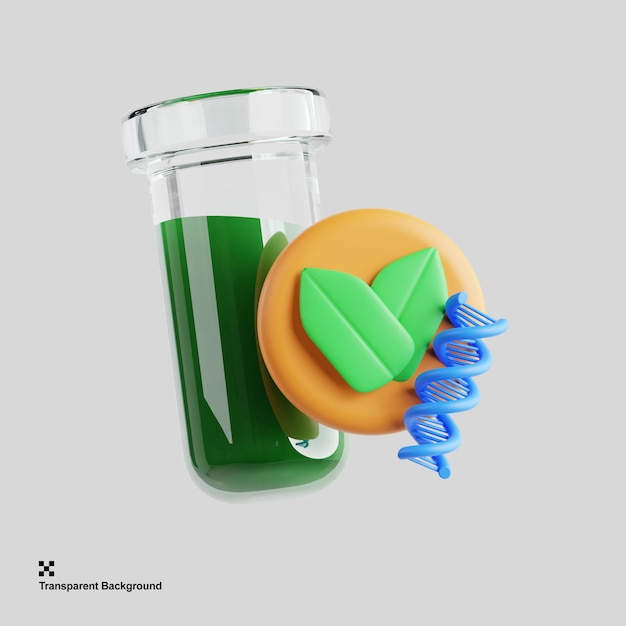 PSD 3d synthetic biology illustration