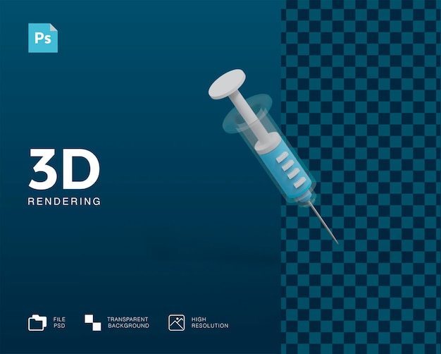 PSD 3d syringe illustration