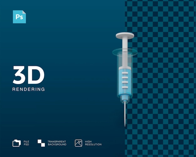 PSD 3d syringe illustration