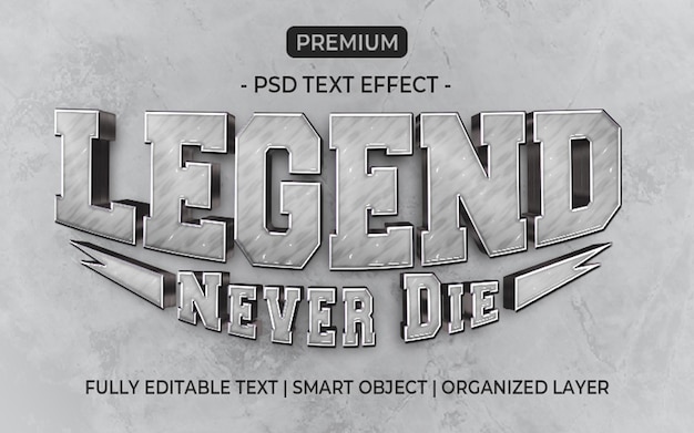 PSD 3d szablon efektu tekstowego legendy gry e-sportowej