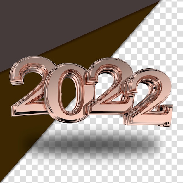 3d szczęśliwego nowego roku 2022 srebrny numer z przezroczystym