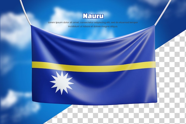 PSD 3d sztandar flaga nauru lub 3d nauru machający sztandar flagą