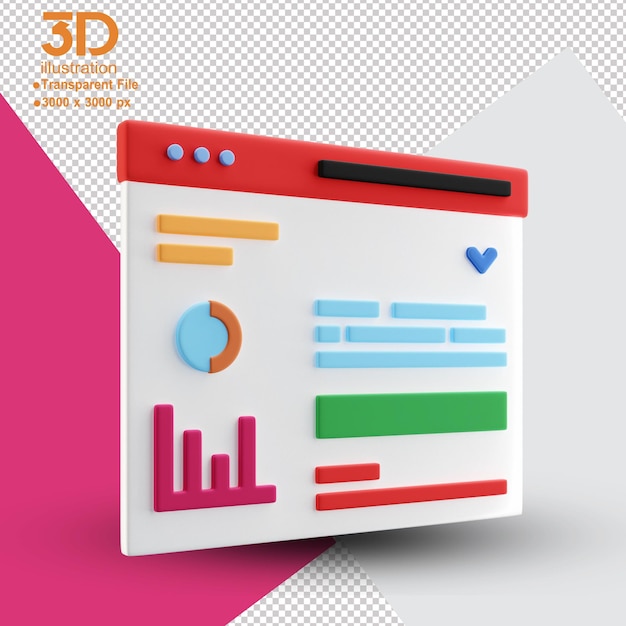 3D Tab on isolated 3D illustration PNG