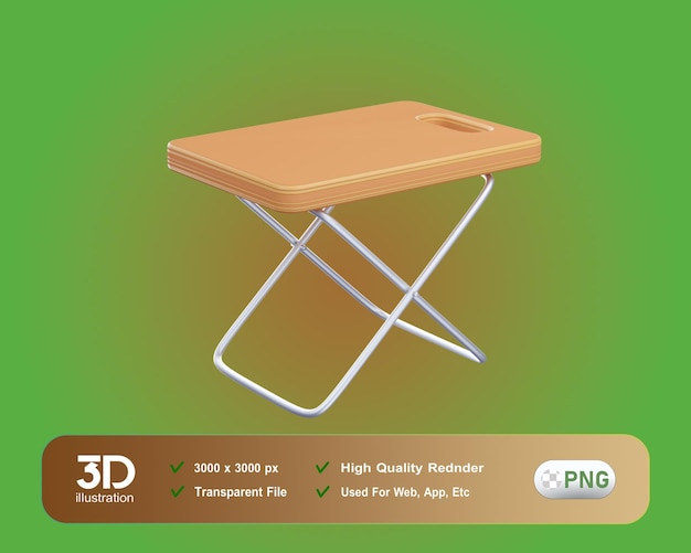 3d table 3d illustration travel