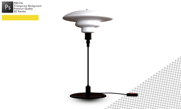 PSD 3d table lamp illustration design