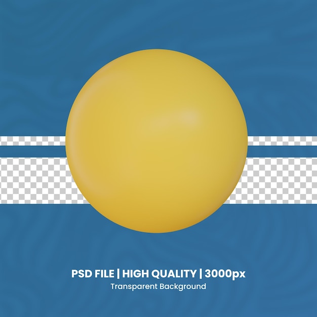 PSD 3d table tennis ball icon illustration transparent background sport ball 3d set