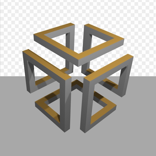 PSD a 3d table with a series of interlocking cubes.