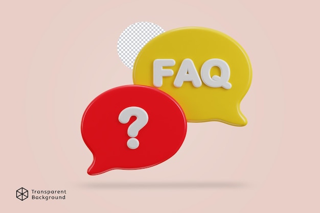 3D taleboble med FAQ-ikon vektorillustration