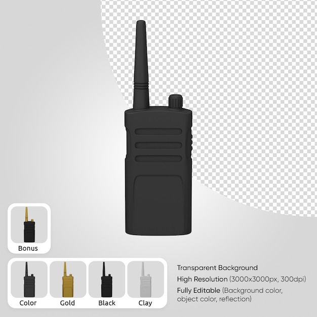 PSD walkie-talkie 3d