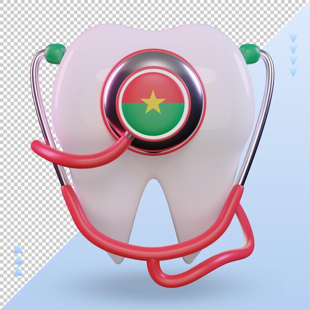 3d tandarts stethoscoop burkina faso vlag rendering vooraanzicht