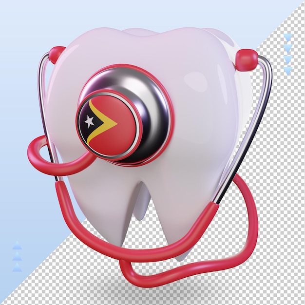 3d-tandarts stethoscoop oost-timor vlag rendering juiste weergave