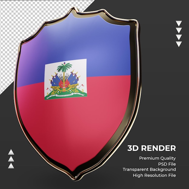 3d Tarcza Flaga Haiti Renderująca Prawy Widok