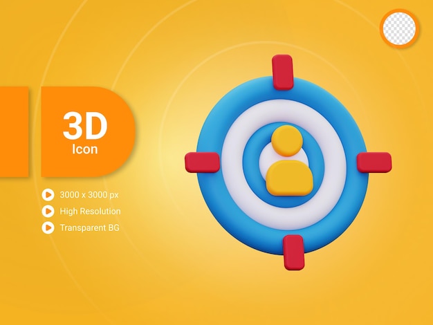 3d target audience icon