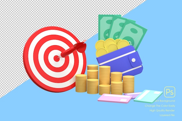 3D Target darts banknotes and coins investment business xA