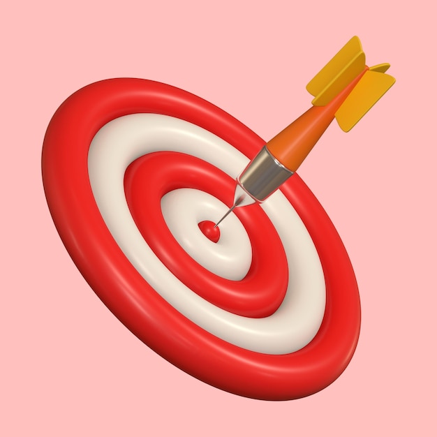 PSD 3d target success illustration